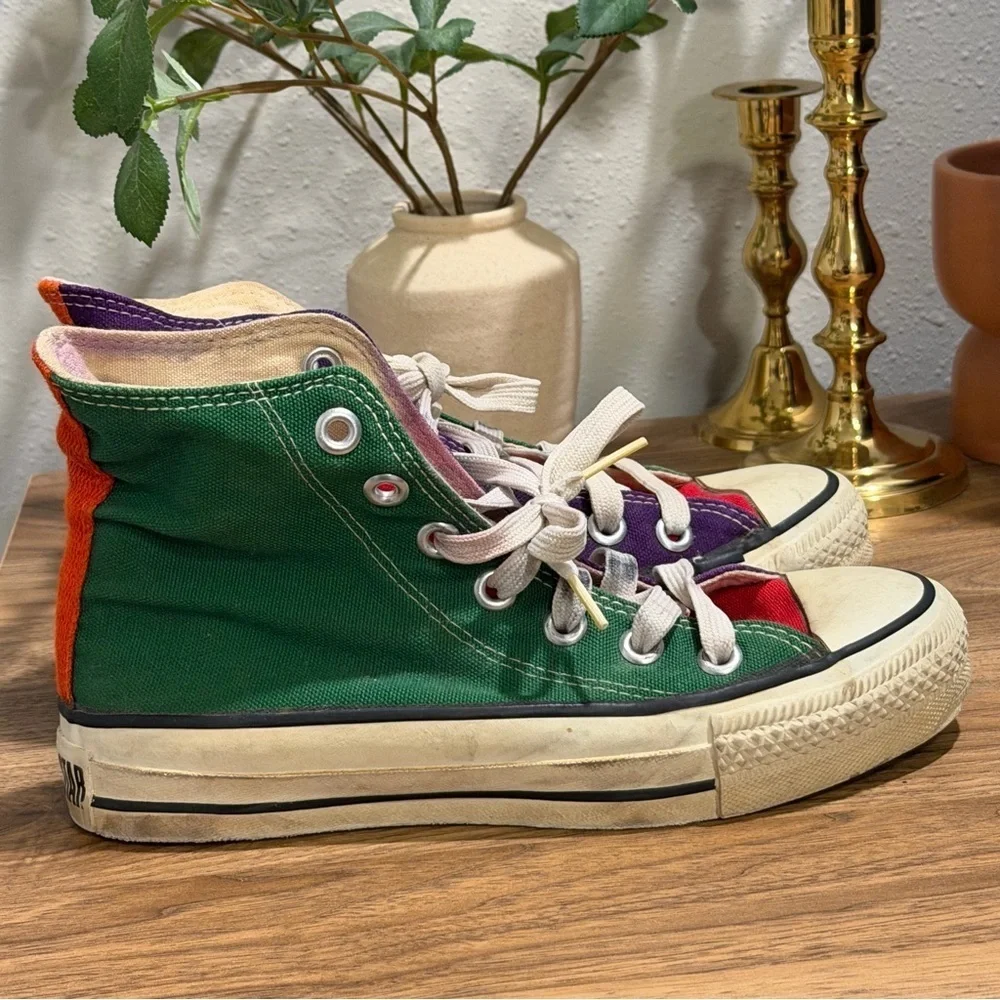 Converse Vintage 1990s USA Size 3 Multicolor Chuck Taylor All Star High Top Rare
